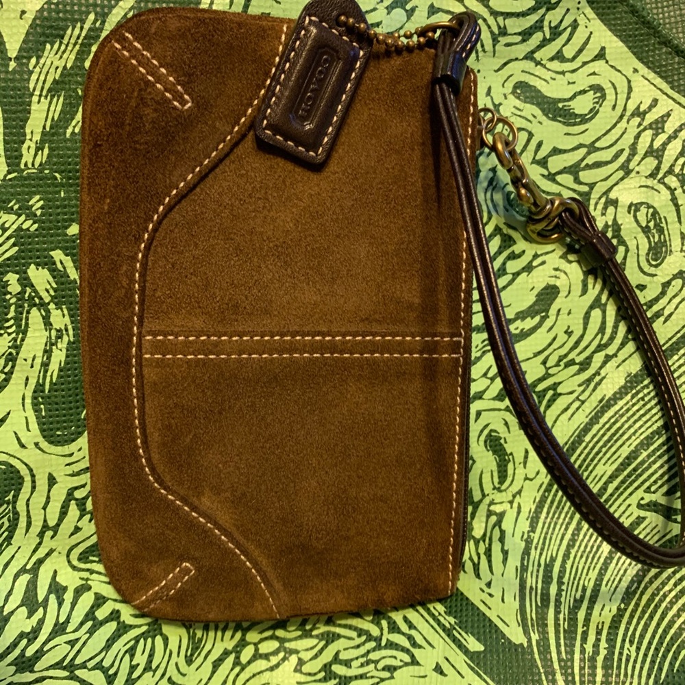 Coach suede wristlet